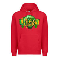 Red St. Patrick's Day lucky Premium Hoodie - FaDigitalArtStudio