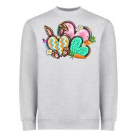 Heather Grey Easter heart Easter Day Heavyweight Sweatshirt - CowGirlArtShop