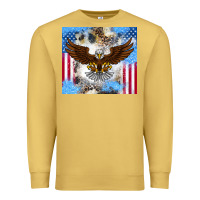 Antique Gold America Eagle Premium Sweatshirt - CowhideDigitalArt