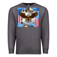 Charcoal Heather America Eagle Premium Sweatshirt - CowhideDigitalArt