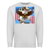 Dove Grey America Eagle Premium Sweatshirt - CowhideDigitalArt