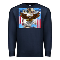 Navy America Eagle Premium Sweatshirt - CowhideDigitalArt