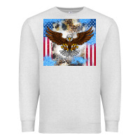 Oatmeal Heather America Eagle Premium Sweatshirt - CowhideDigitalArt
