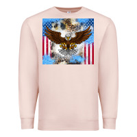 Pale Pink America Eagle Premium Sweatshirt - CowhideDigitalArt
