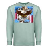 Seafoam America Eagle Premium Sweatshirt - CowhideDigitalArt