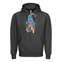 Charcoal Heather Easter Gnome Zipper Hoodie - BundleAndBundleShop