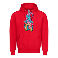 Red Easter Gnome Zipper Hoodie - BundleAndBundleShop