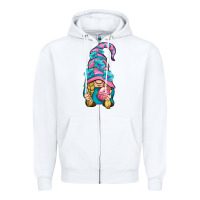 White Easter Gnome Zipper Hoodie - BundleAndBundleShop