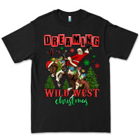 Black dreaming of a wild west christmas cowboy santa Premium Tee - MaliasSmallBusiness