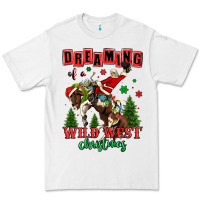 White dreaming of a wild west christmas cowboy santa Premium Tee - MaliasSmallBusiness