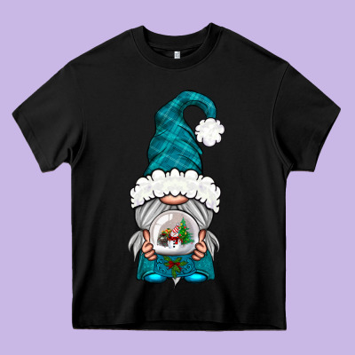 Winter Gnome With Snow Globe Heavy Core Tee Designed By Nancycooperartshop