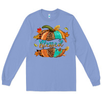 Colony Blue Blessed pumpkin Long Sleeve Tee - NancyCooperArtShop