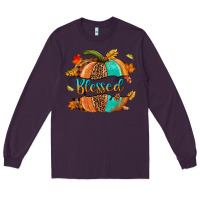 Plum Blessed pumpkin Long Sleeve Tee - NancyCooperArtShop