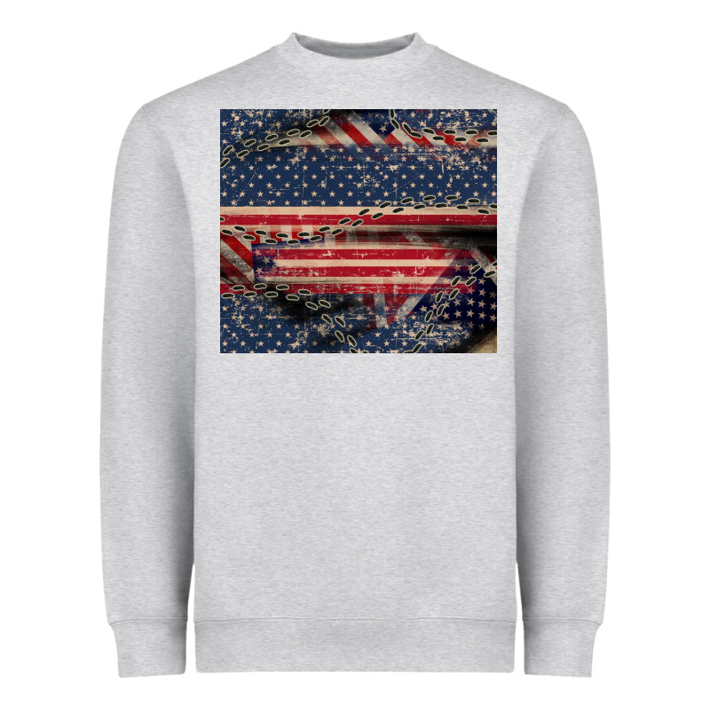 American Flag Stitches Heavyweight Sweatshirt by CowGirlArtShop | Teevron