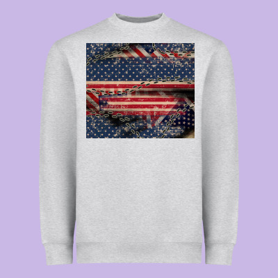 American Flag Stitches Heavyweight Sweatshirt Designed By Cowgirlartshop