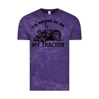 Cloud Purple I D Rather Be On My Tractor Vintage Tee - Bettercallsaul