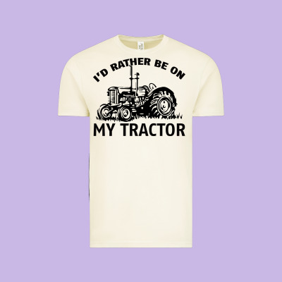 I D Rather Be On My Tractor Vintage Tee Designed By Bettercallsaul