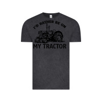 Vintage Black I D Rather Be On My Tractor Vintage Tee - Bettercallsaul