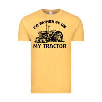 Vintage Mustard I D Rather Be On My Tractor Vintage Tee - Bettercallsaul