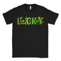 Black st. patrick's day lucky with clovers and horseshoe Classic Tee - RanaPortraitStore