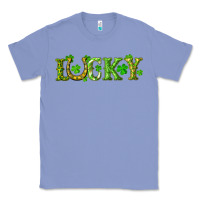 Colony Blue st. patrick's day lucky with clovers and horseshoe Classic Tee - RanaPortraitStore