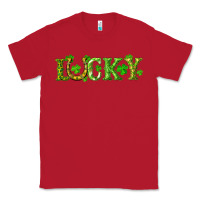 Red st. patrick's day lucky with clovers and horseshoe Classic Tee - RanaPortraitStore