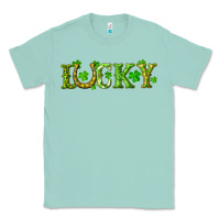 Seafoam st. patrick's day lucky with clovers and horseshoe Classic Tee - RanaPortraitStore
