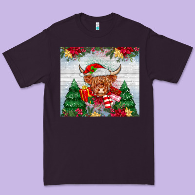Christmas Cow Premium Tee Designed By Maliassmallbusiness
