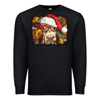 Black Christmas Cow Premium Sweatshirt - LillyAllenDesigns