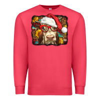 Cardinal Christmas Cow Premium Sweatshirt - LillyAllenDesigns