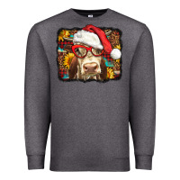 Charcoal Heather Christmas Cow Premium Sweatshirt - LillyAllenDesigns