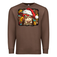 Chestnut Christmas Cow Premium Sweatshirt - LillyAllenDesigns