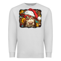 Dove Grey Christmas Cow Premium Sweatshirt - LillyAllenDesigns
