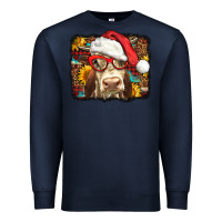 Navy Christmas Cow Premium Sweatshirt - LillyAllenDesigns