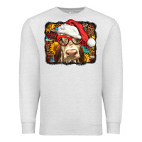 Oatmeal Heather Christmas Cow Premium Sweatshirt - LillyAllenDesigns
