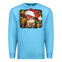 Ocean Blue Christmas Cow Premium Sweatshirt - LillyAllenDesigns