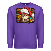 Purple Christmas Cow Premium Sweatshirt - LillyAllenDesigns