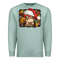 Seafoam Christmas Cow Premium Sweatshirt - LillyAllenDesigns