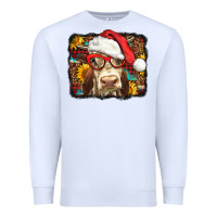 White Christmas Cow Premium Sweatshirt - LillyAllenDesigns