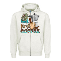 Oatmeal Heather coffee cups but first coffee bbs Zipper Hoodie - BundleAndBundleShop