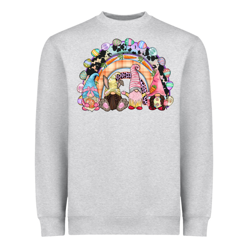 Easter Day Rainbow Gnomes Heavyweight Sweatshirt by CowGirlArtShop | Teevron