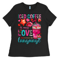 Black iced coffee is my love language Ladies Tee - NancyCooperArtShop