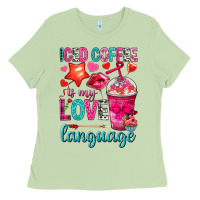 Matcha iced coffee is my love language Ladies Tee - NancyCooperArtShop