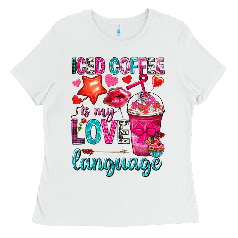 Iced Coffee Is My Love Language Ladies Tee by NancyCooperArtShop | Teevron