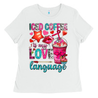 White iced coffee is my love language Ladies Tee - NancyCooperArtShop