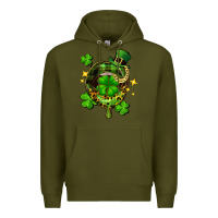 Army Green St. Patrick's Day lip Premium Hoodie - FaDigitalArtStudio