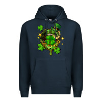 Navy St. Patrick's Day lip Premium Hoodie - FaDigitalArtStudio