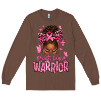 Chestnut brest cancer warrior afro messy bun Long Sleeve Tee - texasbilliewilder