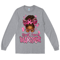 Heather Grey brest cancer warrior afro messy bun Long Sleeve Tee - texasbilliewilder