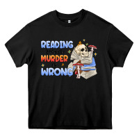 Black reading because murder is wrong Heavy Core Tee - MaliasSmallBusiness